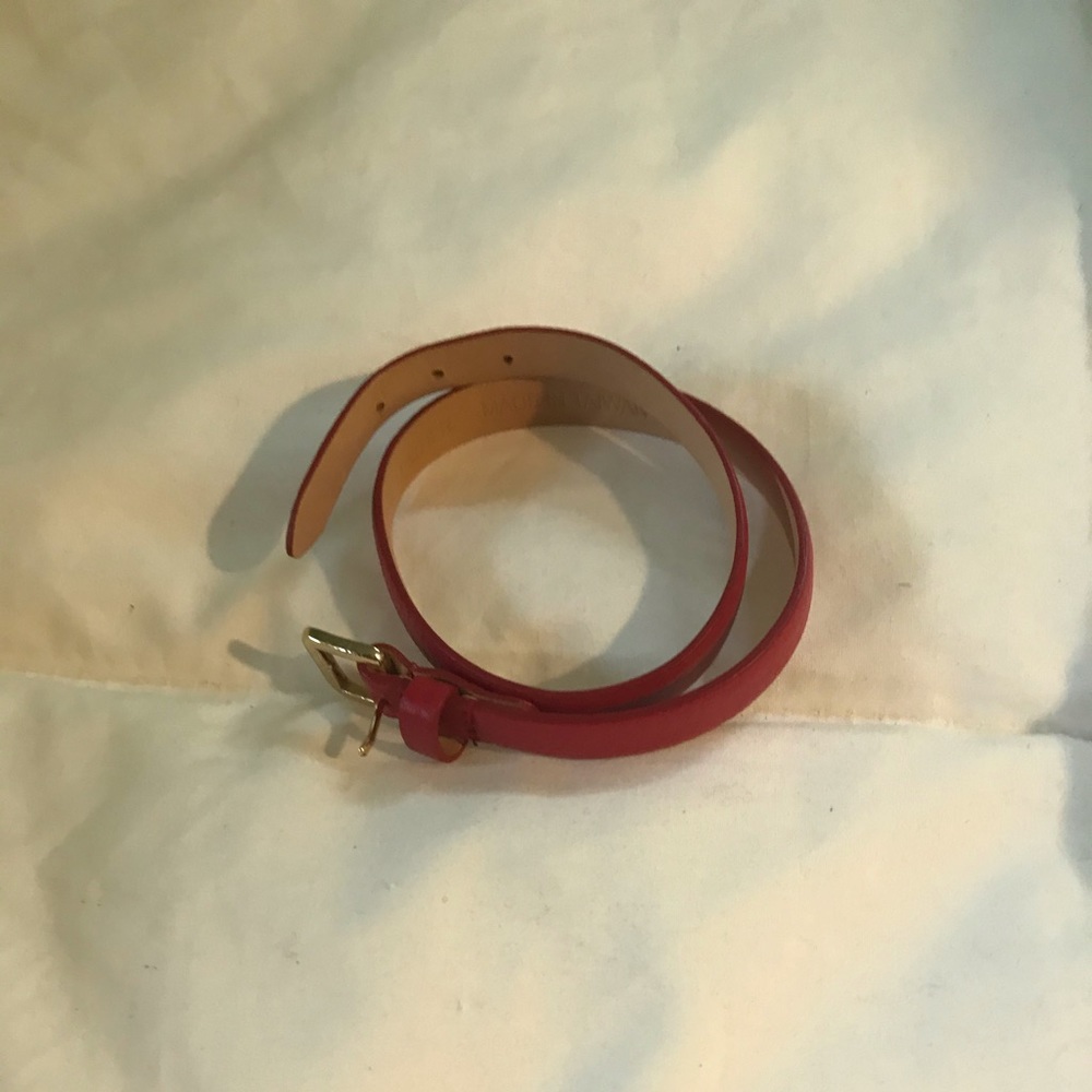 Brooks Brothers red leather wrap bracelet.